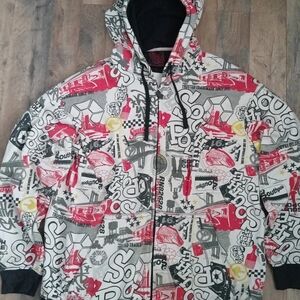 South Pole Graphic Hoodie with Red and Black Highlights